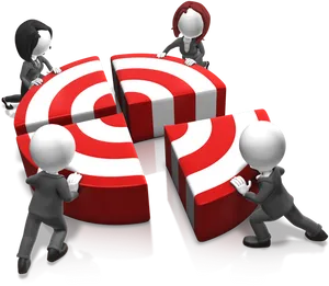 Teamwork Assembling Target Puzzle PNG Image