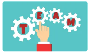 Teamwork Cogs Graphic PNG Image