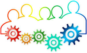 Teamwork Cogsand People Concept PNG Image