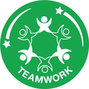 Teamwork Emblem Greenand White PNG Image