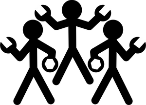 Teamwork Icon Black Figures PNG Image