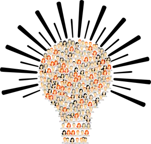 Teamwork Idea Lightbulb Formation PNG Image