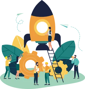 Teamwork Launching Innovation PNG Image