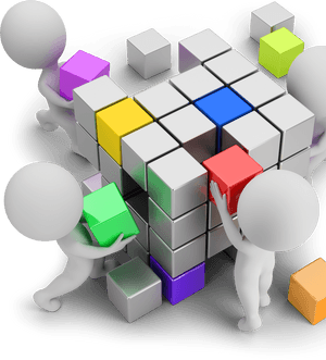 Teamwork Puzzle Assembly3 D PNG image with transparent background