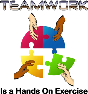 Teamwork Puzzle Hands Concept PNG Image