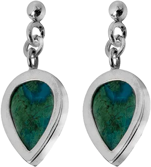 Teardrop Turquoise Earrings PNG Image