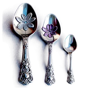 Teaspoon With Floral Embossment Png 06252024 PNG Image