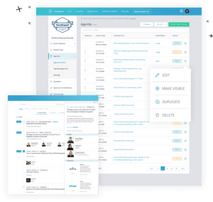 Tech Conf Event Agenda Management Interface PNG image with transparent background