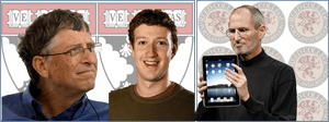 Bill Gates, Steve Jobs And Mark Zuckerberg PNG image with transparent background