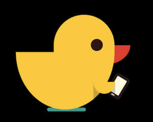 Tech Savvy Duck Illustration PNG image with transparent background