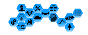 Technology Hexagon Network Graphic PNG image with transparent background