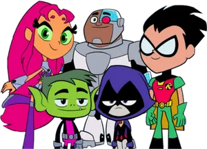 Teen Titans Go Team Portrait PNG Image