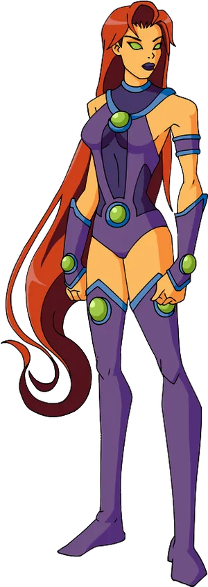 Teen Titans Starfire Character Art PNG Image