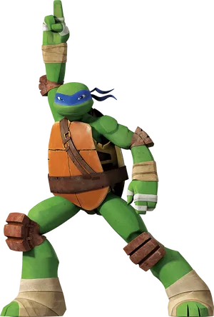 Teenage Mutant Ninja Turtle Leonardo Pose PNG Image