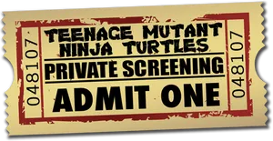 Teenage Mutant Ninja Turtles Private Screening Ticket PNG Image