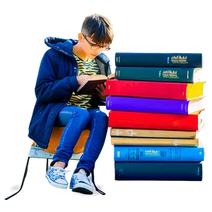 Teenager Reading Book Png 32 PNG Image