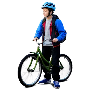 Teenager With Bicycle Png 36 PNG Image