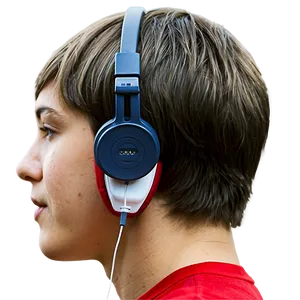 Teenager With Headphones Png 06122024 PNG Image