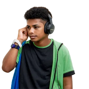 Teenager With Headphones Png Jrc75 PNG Image