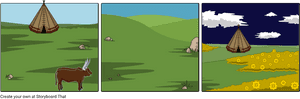 Teepeeand Goat Storyboard PNG image with transparent background