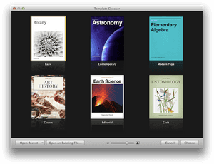 Template Chooser Software Screen PNG image with transparent background