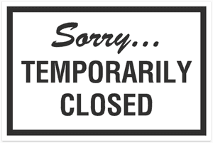 Temporarily Closed Sign PNG