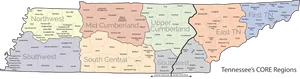 Tennessee Core Regions Map PNG Image