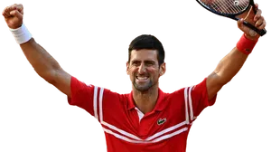 Tennis Champion Victory Celebration PNG Image