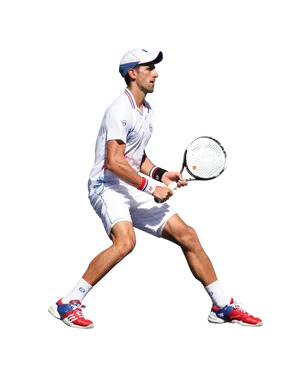 Tennis Player Action Shot PNG Image