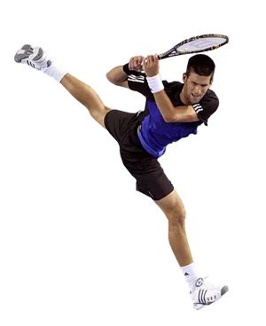 Tennis Player Action Shot PNG Image