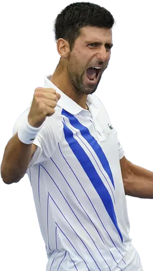 Tennis Player Celebrating Victory PNG Image