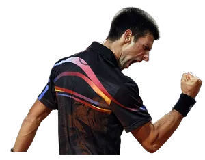 Tennis Player Celebrating Victory PNG Image