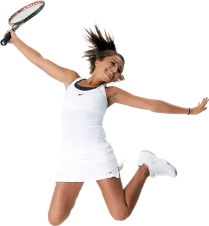 Tennis Player Jumping Forehand Swing PNG Image