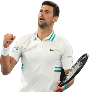 Tennis Player Victory Celebration PNG Image