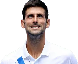 Tennis Pro Smiling Upwards PNG Image