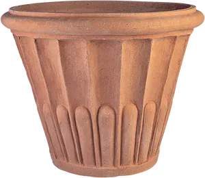 Terracotta Flower Pot Classic Design PNG Image