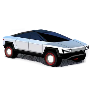 Tesla Cybertruck In The Rain Png 3 PNG Image