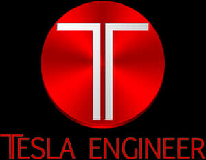 Tesla Engineer Logo Red Background PNG