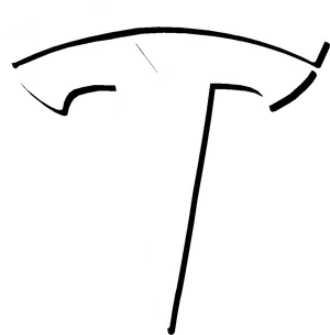 Tesla Logo Blackand White PNG Image