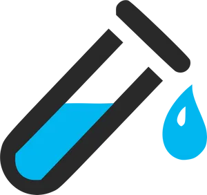 Test Tube With Blue Liquid Drop PNG Image