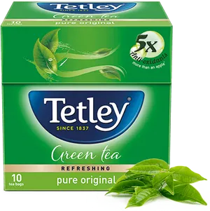 Tetley Green Tea Box Product Image PNG Image