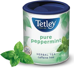 Tetley Pure Peppermint Herbal Tea PNG Image