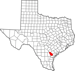 Texas Counties Map Highlighted Area PNG Image