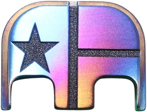 Texas Flag Inspired Belt Buckle PNG Image