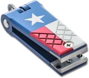 Texas Flag Themed Utility Knife PNG Image