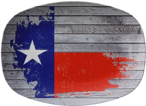 Texas Flag Wooden Texture Round PNG Image