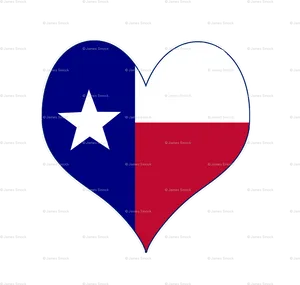 Texas Love Heart Flag PNG Image