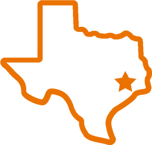 Texas Outline Orange Star PNG Image