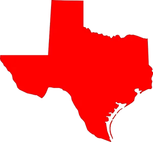 Texas Outline Red Background PNG Image