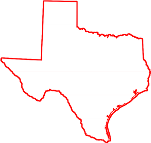 Texas Outline Red Border PNG Image